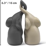 FeinKnick Beige & Grey Elephant Pair Ceramic Sculpture 16cm High view 8