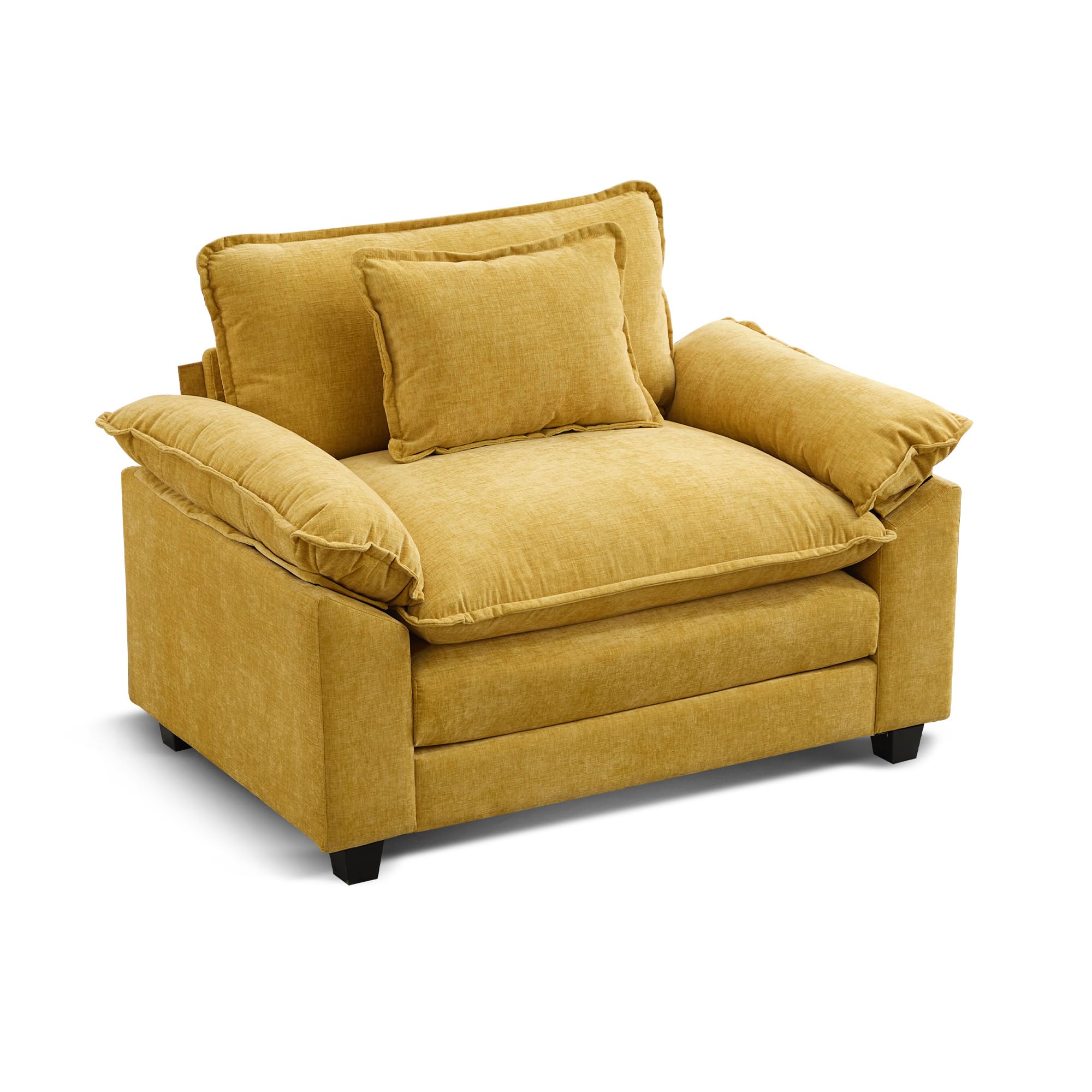 Photo 1 of **PRODUCT NOT REVIEWED**
**UNTESTED**URRED Cloud Couch Accent Chair, Oversized Chenille Armchair with Deep Wide Seat and Upholstered Armrests, Yellow – Modern Lounge Chair for Bedroom or Living Room