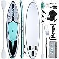 FunWater SUP Inflatable Stand Up Paddle Board Ultra-Light Inflatable Paddleboard with SUP Accessories, Fins, Adjustable Paddle, Pump, Backpack, Leash, Waterproof Phone Bag