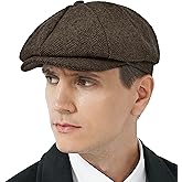 KUJUHA Wool Newsboy Cap for Men Flat Irish Cabbie Ivy Gatsby Newsboy Driving Hat Hunting Cap