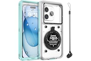 Beasyjoy Waterproof Phone Case, Underwater Snorkeling Diving Phone Case, Universal Self-Check Water Proof Pouch Dry Bag Up to 6.9 Inch for iPhone 16/15/14/13/12/11/Samsung S24/S23/Google - Green