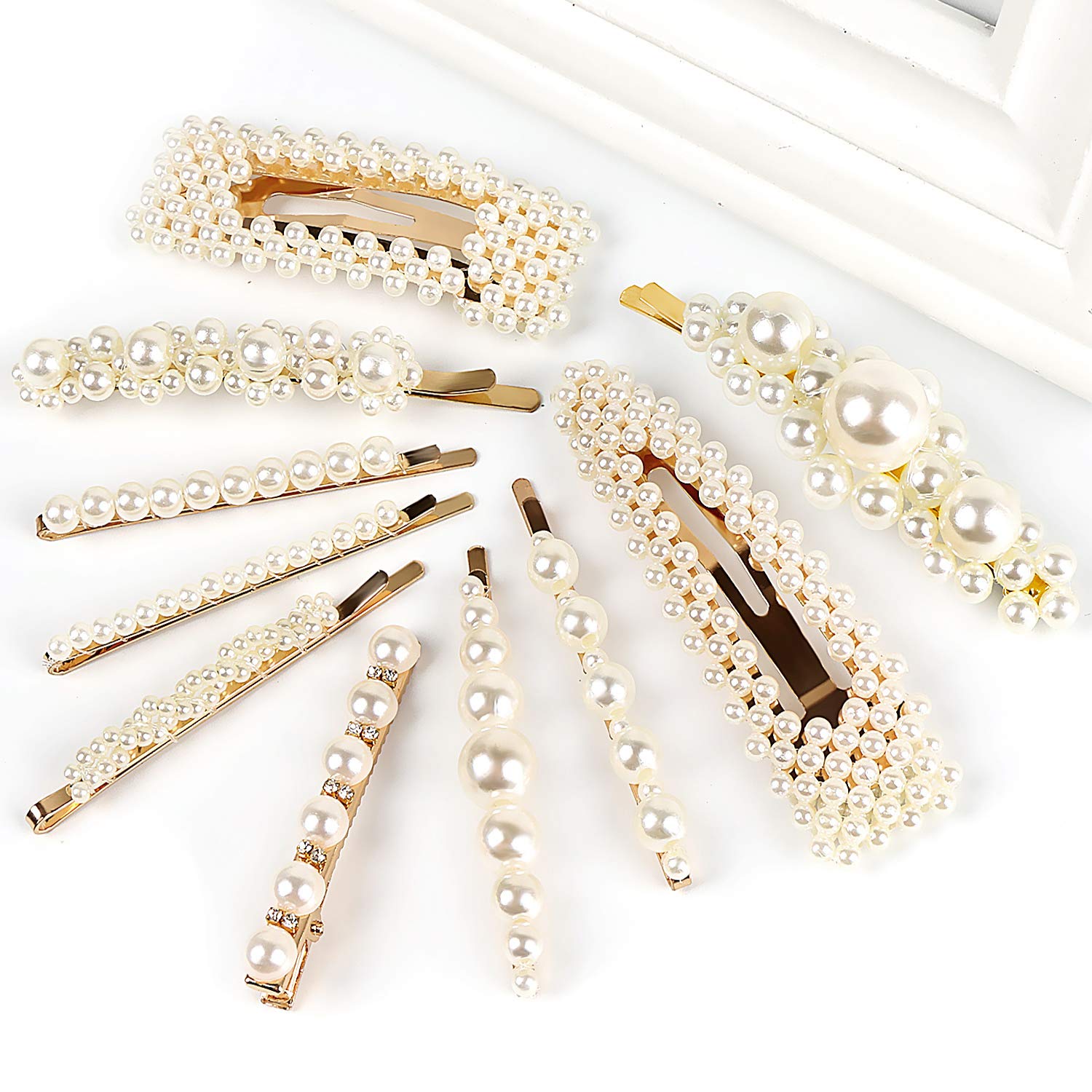 10pcs Pearls Hair Clips for Women Girls, 2020 Fashion Hair
