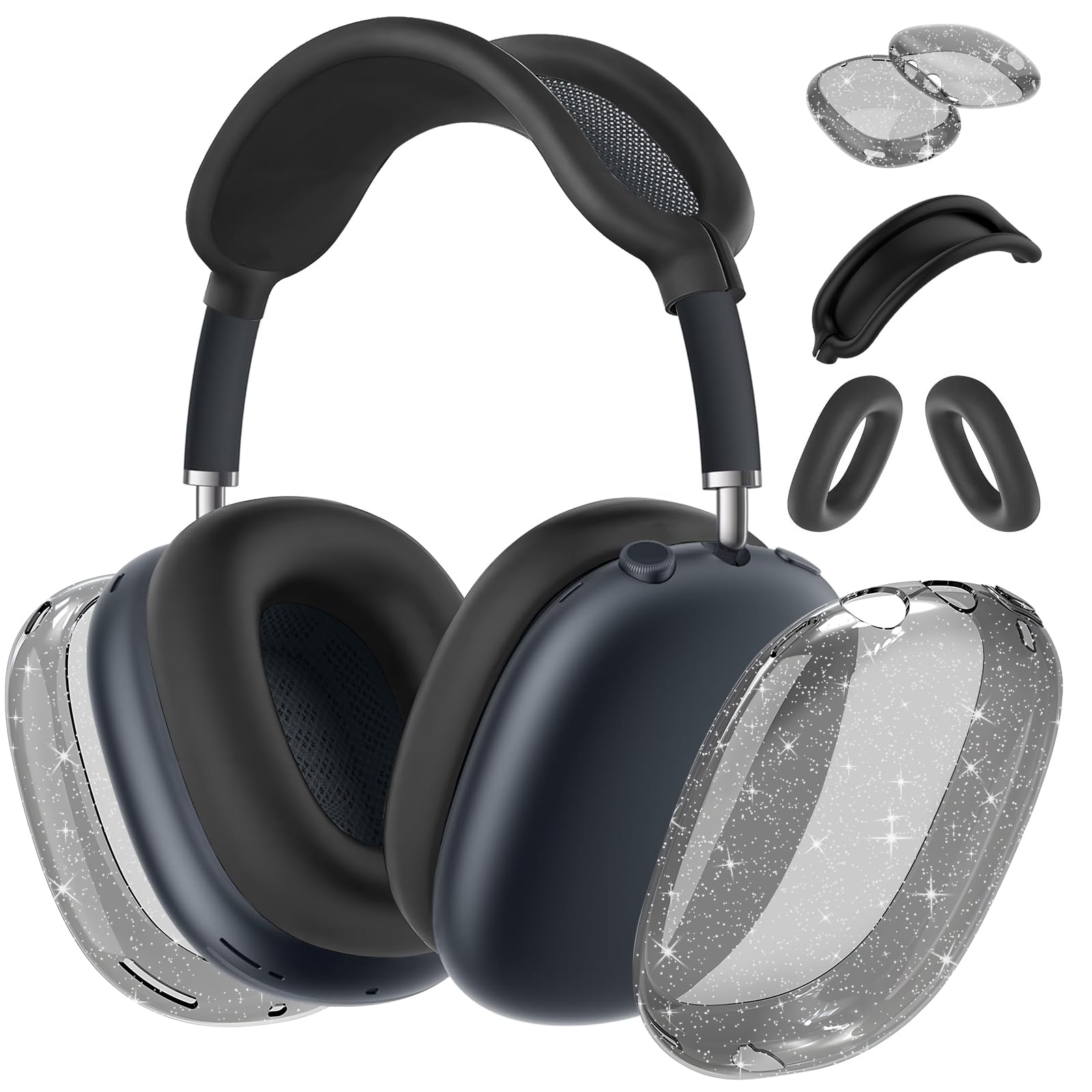 Photo 1 of Aiaabq Case Cover for AirPods Max Headphones?2024/2020?,Anti-Scratch Ear Pad/Ear Cups/Headband Case Cover for AirPods Max(USB-C). Clear Soft TPU and Silicone,Skin Scratch Proof.