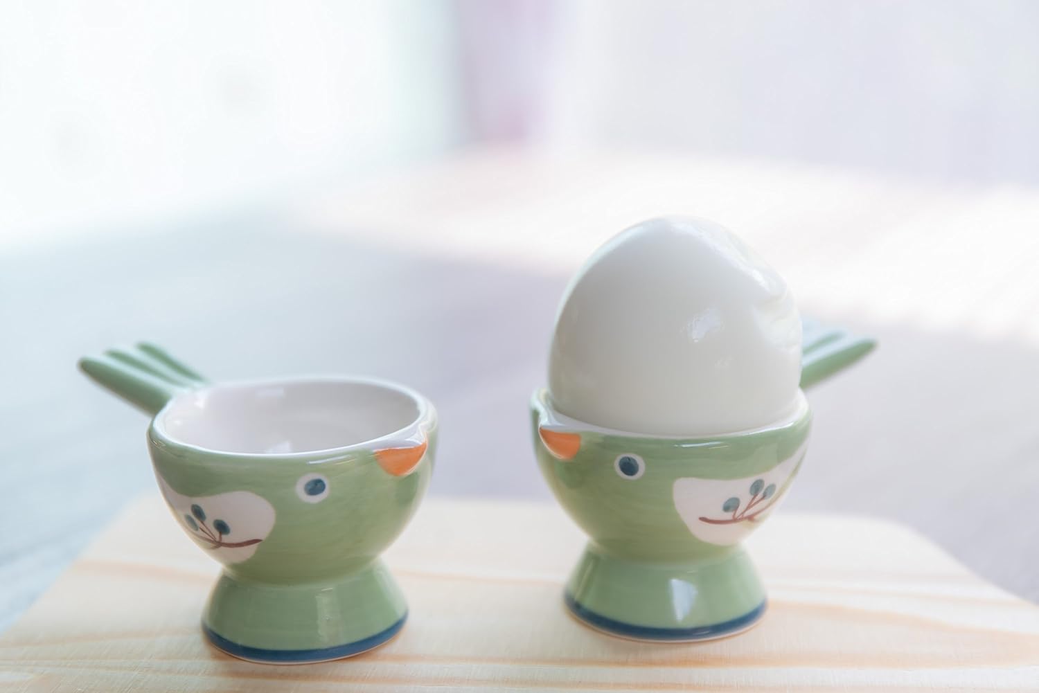 WD 2 set Bird shape Ceramic boiled Egg Cup Egg holder for