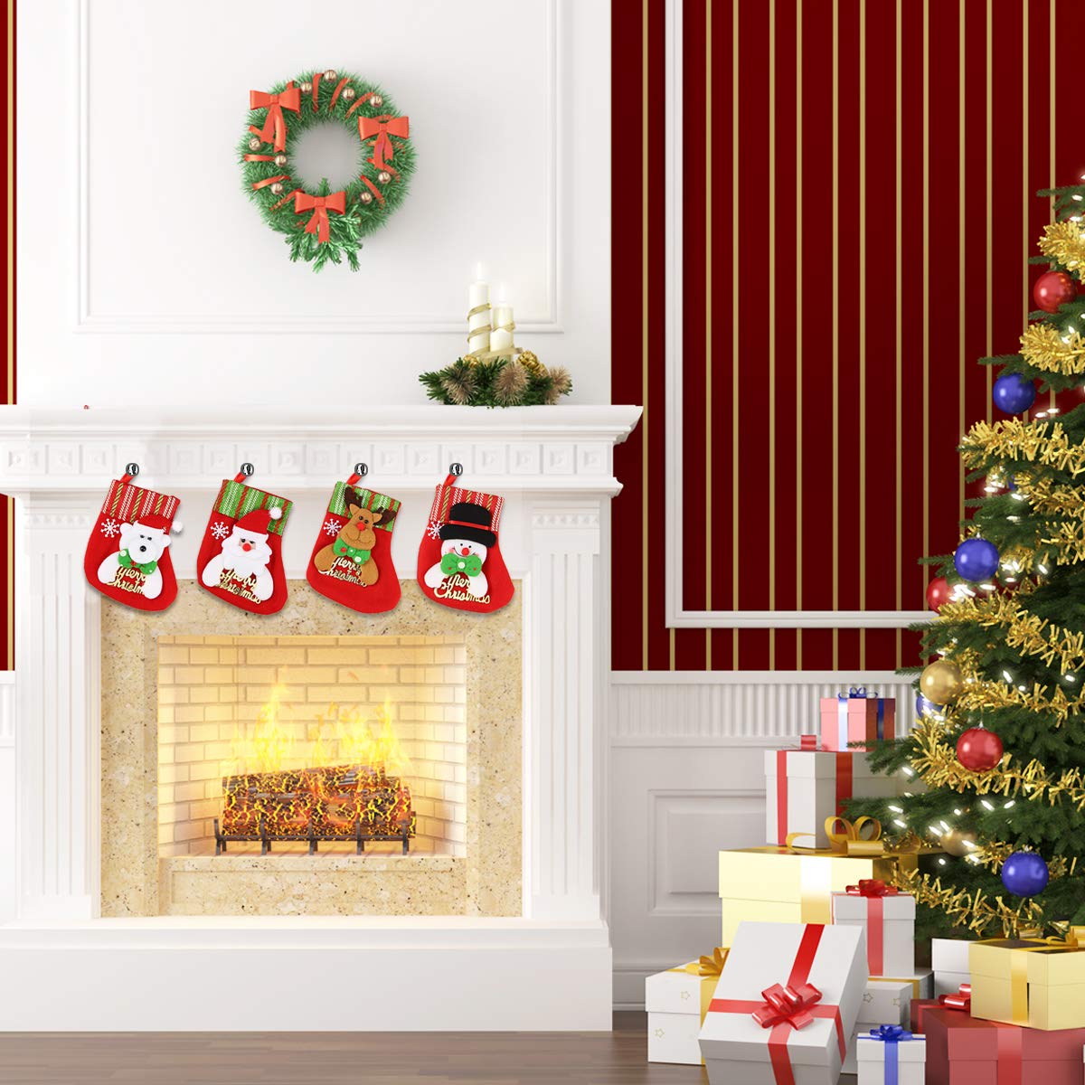 Dreampark Mini Christmas Stocking, (16 Pack) Xmas Stocking Christmas Tree Ornaments Decorations 6\