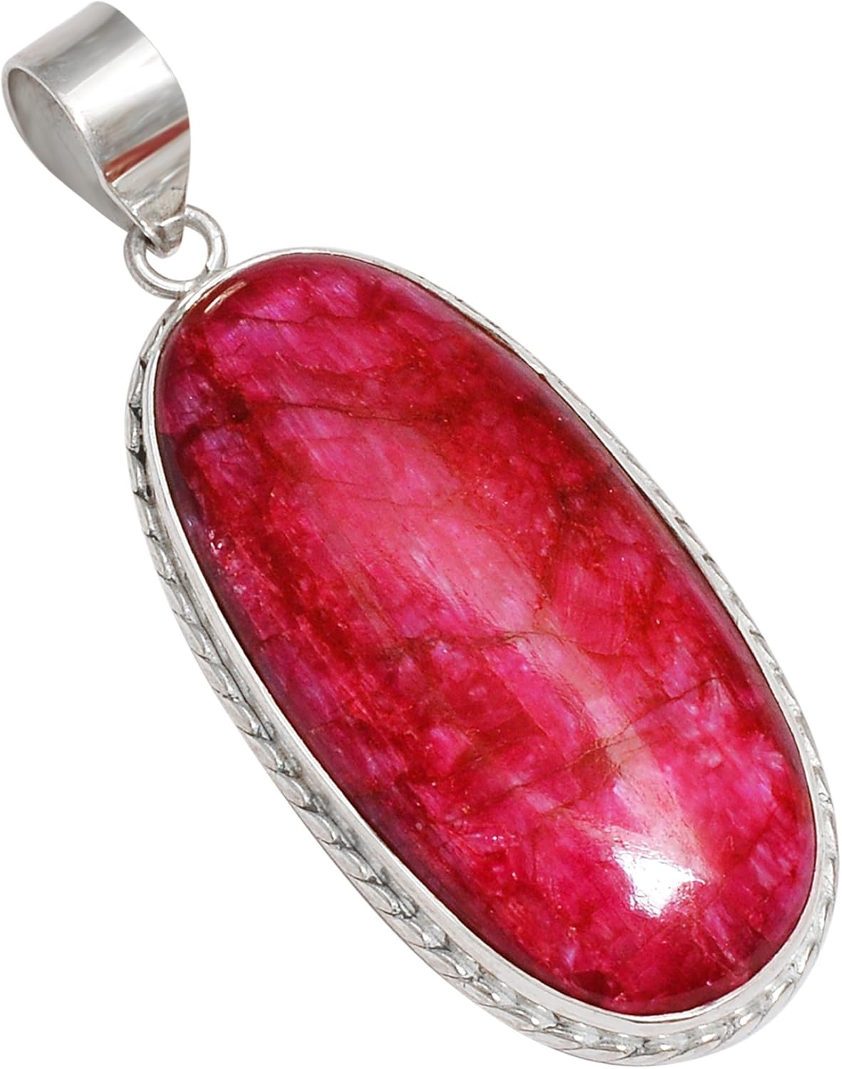 Amazon.com: 1 Piece Dyed Ruby Cabochon Gemstone,40x20mm,17Gram,Silver