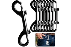NOVWANG 8PCS Double Ended Snaps, 3.5 Inch Zinc Alloy Double Sided Clips Heavy Duty Trigger Snap for Pet Dog Leash Water Bucket Hooks Key Holder Carabiner Home Farm Hammocks Bolt Snap