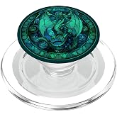 Stained Glass Dragon PopSockets PopGrip for MagSafe