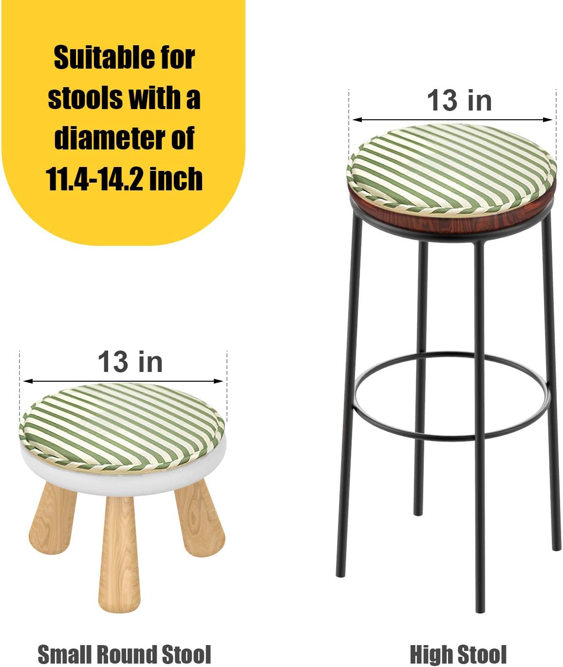 H Homewins Round Bar Stool Cushions