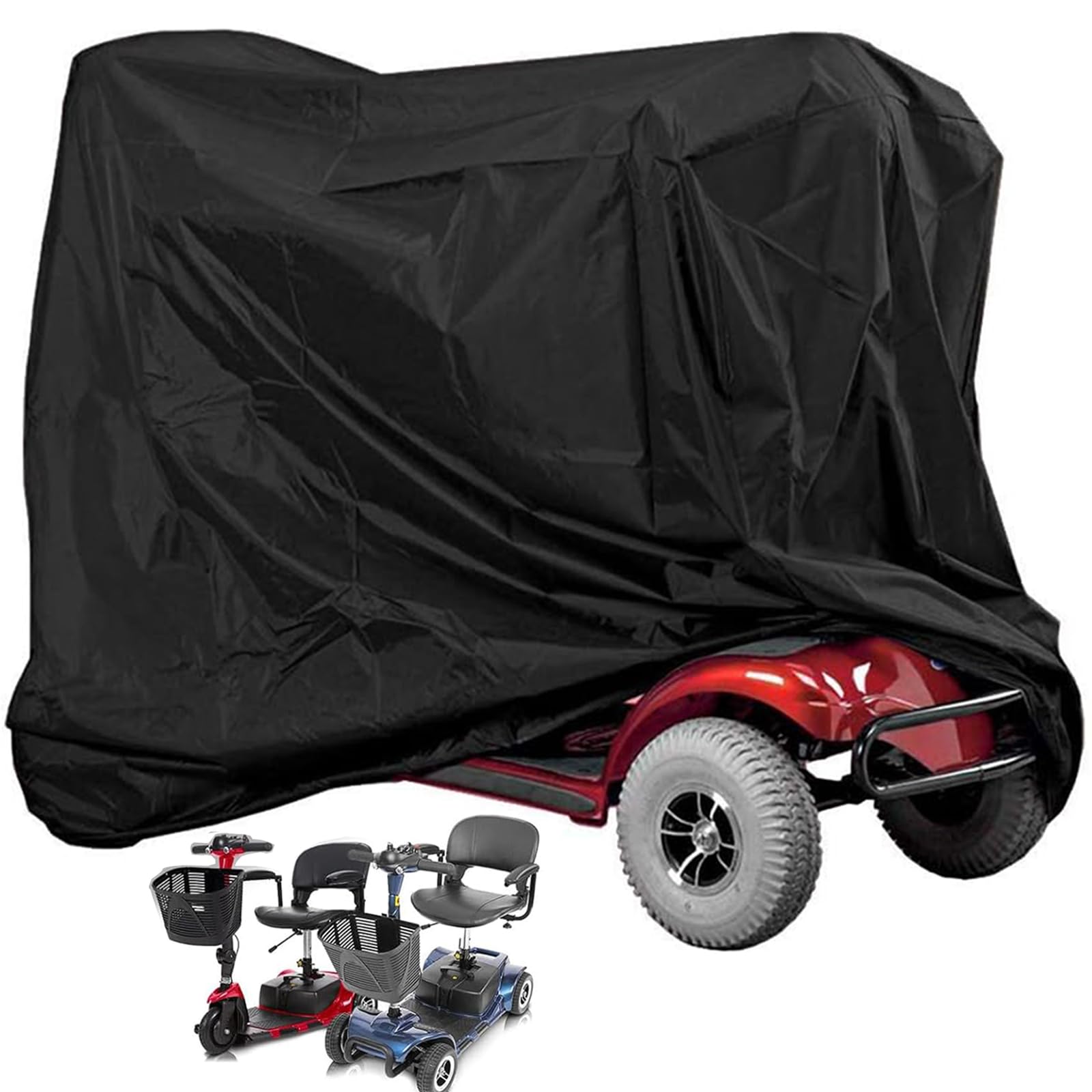 Heavy Duty Mobility Scooter Cover with Storage Bag,190D Oxford Electric Scooter Rain Cover Waterproof Outdoor,Anti-UV Wheelchair Storage Cover,Protect from Dust Dirt Snow Rain Sun,140 * 66 * 91 cm