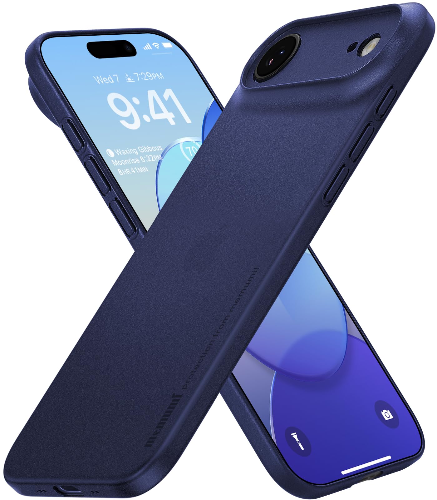memumi for iPhone 17 Air Ultra Thin Case 0.3mm Lightweight [No-Case Feeling] Matte Hard Cover with Camera Protection for iPhone Air 2025 Slim Cover in Minimalist, Semi-Transparent Frosted Blue