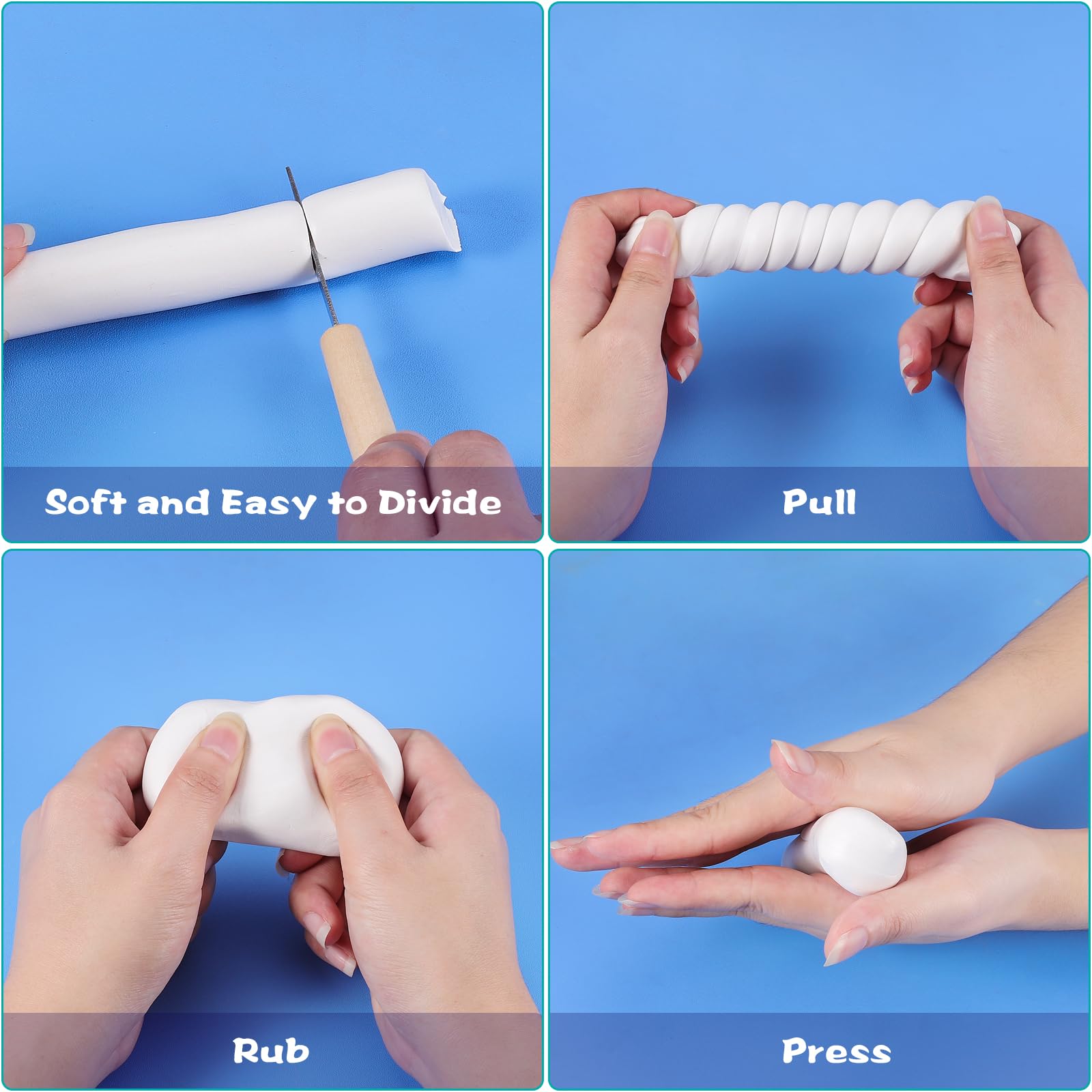 ifergoo Polymer Clay, Oven-Bake Clay, Non Toxic, 3.5 oz. bar, Great for Modeling, Sculpting, Holiday, DIY, Artistic Creation and School Projects. Great for Kids and Beginners (White)