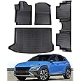 CreekT for Hyundai Kona Floor Mats 2018-2023, (No for EV)All Weather Heavy Duty Waterproof Floor mats & Cargo Liner for Hyundai Kona Accessories 2023 2022 2021 2020 2019 2018 SE SEL Limited Preferred