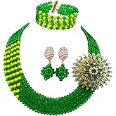 aczuv African Wedding Jewelry Set Nigerian Beads Necklace Bridal Jewelry Sets