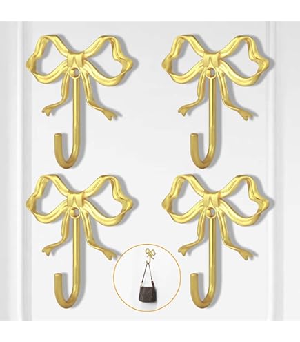 Bow Towel Hook KOKOWOO Bow Hook Gold, Brass Wall Hook Home