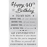 MOQIYXL 40th Birthday Card for Son, 40 Year Old Gifts for Son Engraved Wallet Card