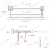 SAYAYO Towel Rail 20 Inch Wall Mounted SUS304 Brushed Gold view 6