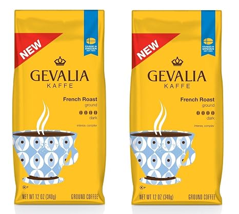 Gevalia Kaffe French Roast Dark Ground Coffee 12oz (Pack of 2) (755173000523)