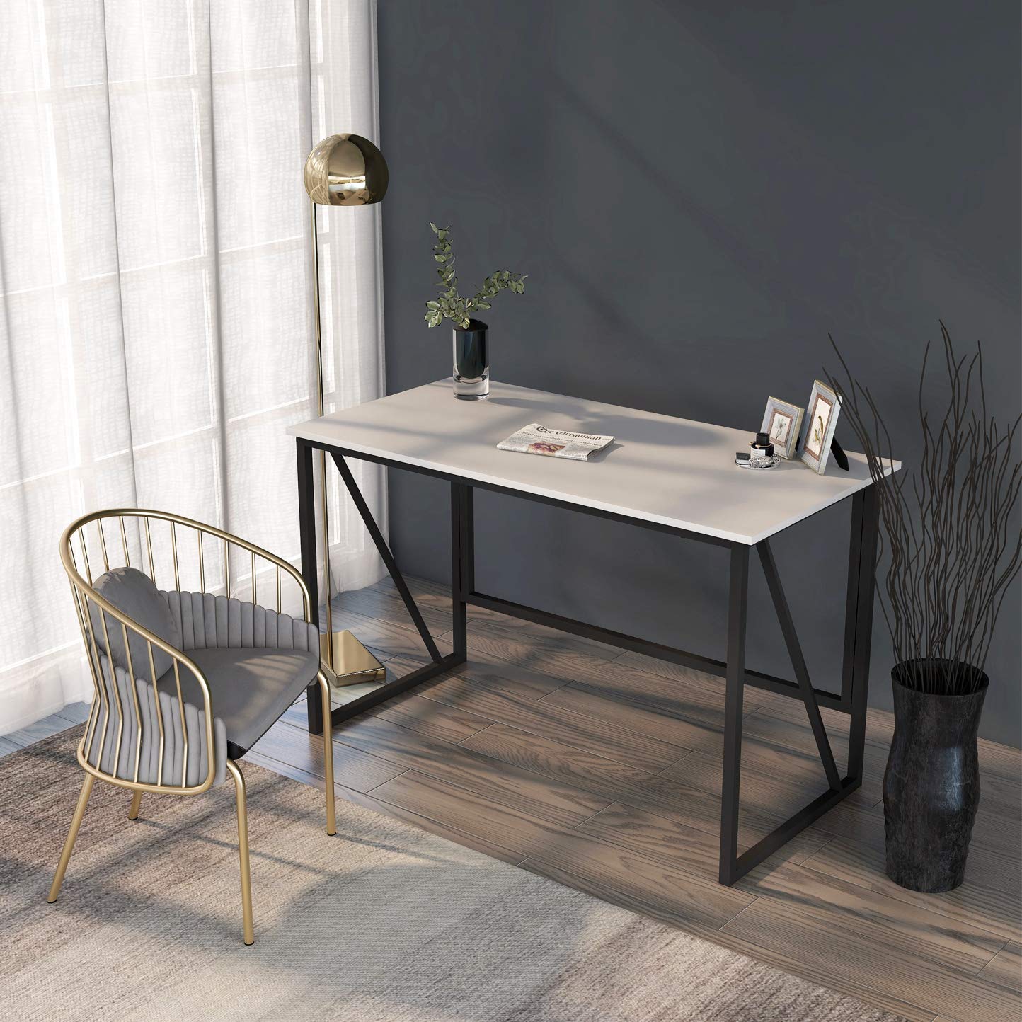 Cubiker Writing Computer Desk 39” Modern Simple Study Desk Laptop Table