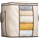 SLEEPING LAMB 170L Huge Blanket Storage Bag, Sturdy Oxford Fabric Comforter Storage Bag with Handles and Window, Foldable Bedding Container Organizer for King-size Duvets, Sheets, Pillows, Clothes