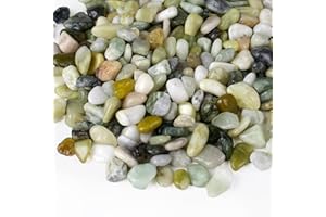 Rahato 2.5 lbs Jade Pebbles for Indoor Plants, 3/8" Plant Rocks for Pots Indoor, Decorative Small Stones for Plants, Bamboo,Vase, Succulent, Highly Polished Small River Rocks