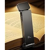 86lux Book Light, Rechargeable Clip-On LED Reading Light for Bed & Night Use - 3 Color Temperatures with Stepless Dimming, Ultralight Bookmark Design for Kids, Book Lovers, Grey