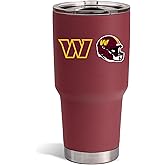 The Memory Company Officially Licensed NFL 30oz Insulated Stainless Steel Tumbler - Double Wall Vacuum Sealed Travel Mug with Built-In Bottle Opener, Leak-Proof Lid, Game Day Essential