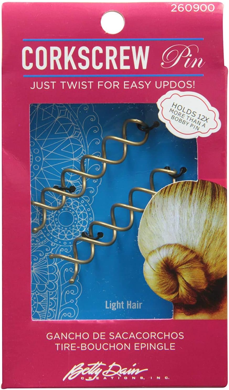 Betty Dain Betty Dain Corkscrew Hair Pin, Light Hair