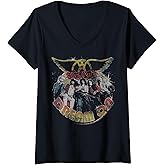 Womens Aerosmith - Dream On Portrait V-Neck T-Shirt Small
