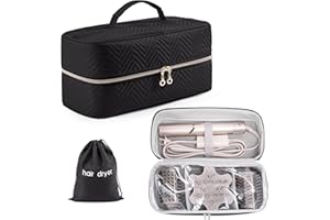 ELCUPA Hair Tools Travel Case - Black Dryer Bag, Large Case for Shark FlexStyle/SmoothStyle, Air Wrap Dryer & Curling Iron Organizer