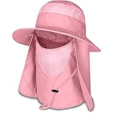 Fishing Sun Bonnie Hat for Men Women, UV Protection, Lightweight Cap, Wide Brim, Detachable Neck Flap & Face Cover, Windproof