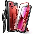 SUPCASE for iPhone 13 Case with Stand & Belt-Clip (Unicorn Beetle Pro), [Built-in Screen Protector] [Military-Grade Drop Protection] Heavy Duty Rugged Kickstand Phone Case for iPhone 13, Ruddy