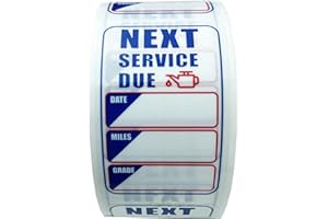 CLEVER SIGNS Oil Change Stickers 250 Pcs Per Roll-Service Reminder Stickers - 2" x 1,25" Premium Clear Stock-Windshield Stickers-Checkered Flag- Peel & Write and Stick with No Residue Car Sticker