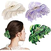 FRCOLOR Leaf Claw Clips Hair Clip 3.54In Acetate Leaf Shape Jaw Clips for Women Secure Hold Hair Accessories for Thick and Thin Daily Use