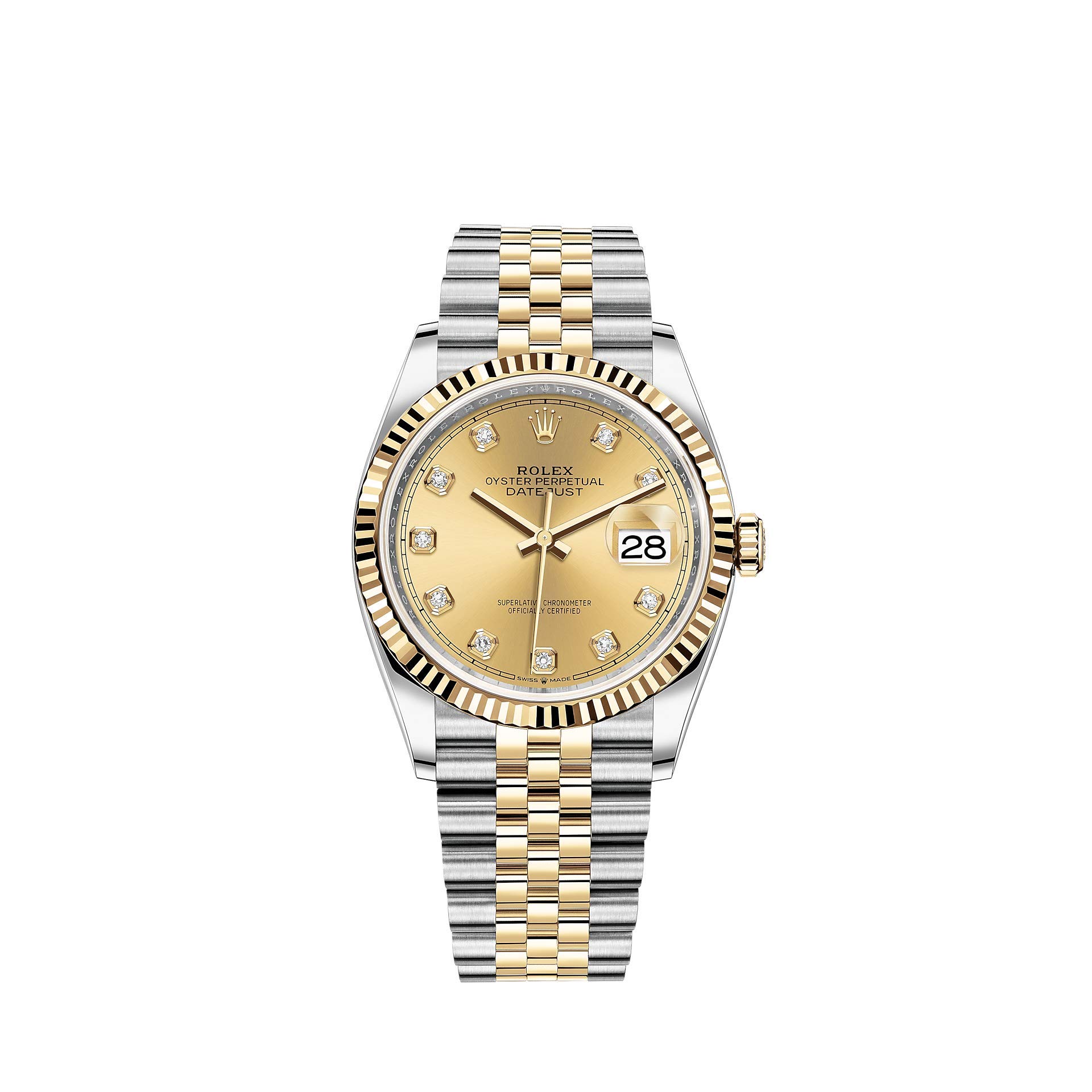 Rolex Datejust 41 Champagne Diamond Steel and 18K Yellow Gold Jubilee Men's Watch 12633 I Guaranteed
