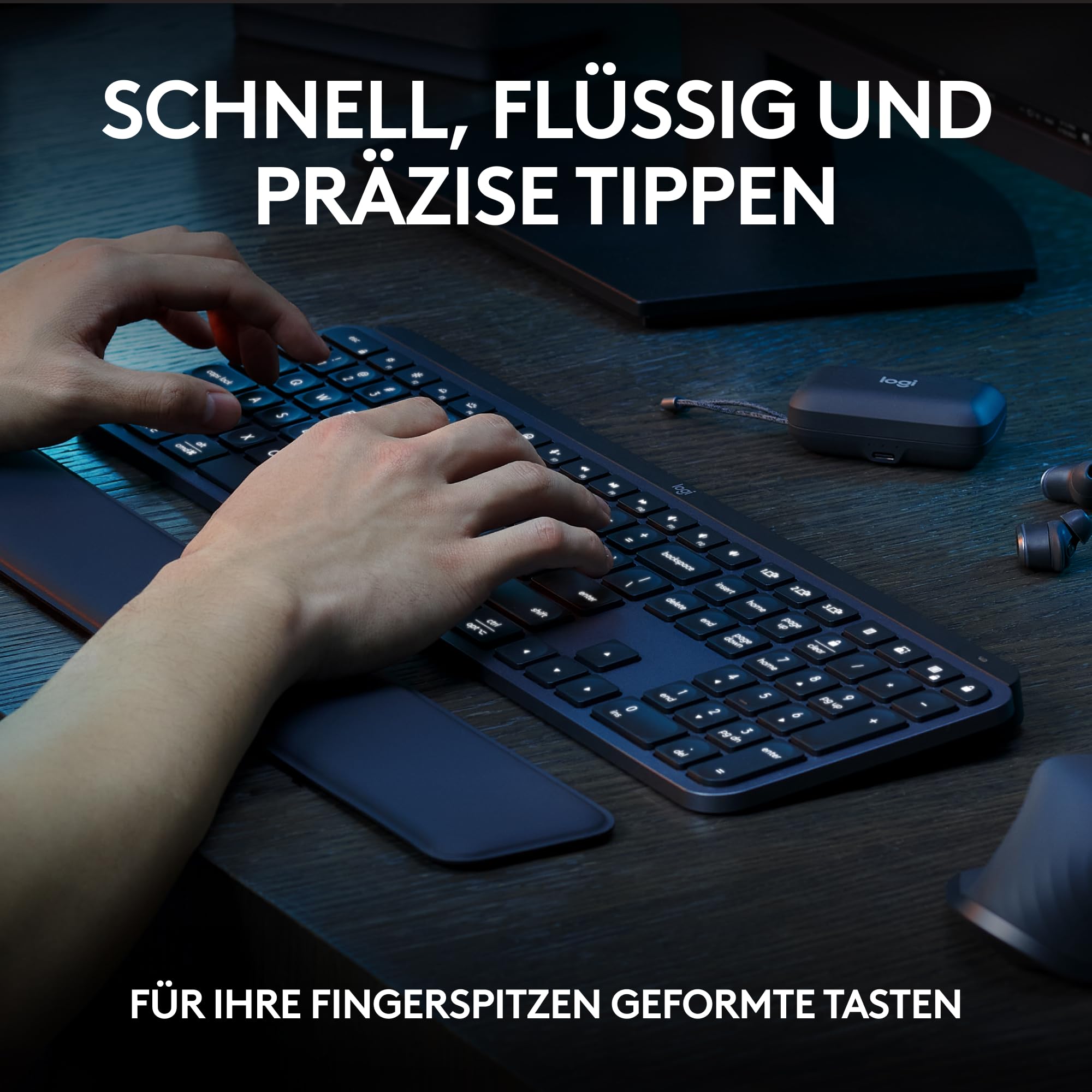 Logitech MX Keys S Combo: Leistungsstarke kabellose Tastatur und Maus mit Handablage,Customizable Illumination, Fast Scrolling,Bluetooth, für Windows/Linux/Chrome/Mac- Graphit, Deutsches QWERTZ-Layout 3
