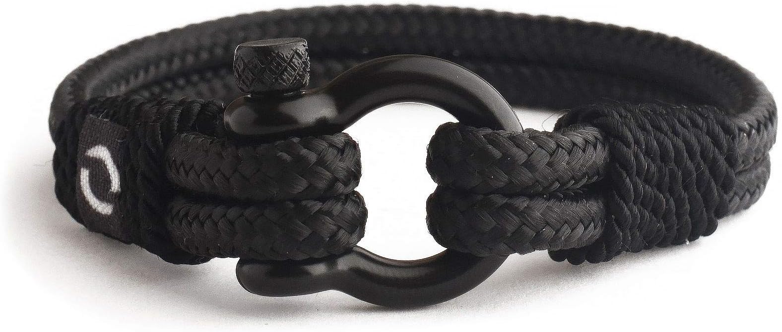 Mens Bracelet with Stainless Steel Black Shackle Rope Bracelets Stylish Handmade Paracord Accessory Wrap Wristband with Anti Scratch Technology Waterproof