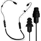 Plugfones Liberate 2.0 Bluetooth Earplug Headphones - Wireless Bluetooth in-Ear Earplug Earbuds - 29 dB Noise Reduction Headphones with Noise Isolating Mic and Controls (Black & Gray)