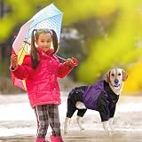 OUOBOB Waterproof Dog Raincoat Four-Loot Adjustable Hooded Poncho view 6