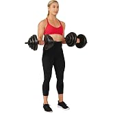 Sunny Health &amp; Fitness Exercise Vinyl 40 Lb Dumbbell Set Hand Weights for Strength Training, Weight Loss, Workout Bench, Gym Equipment, and Home Workouts