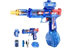 YOPOLL Electric Water Gun for Adults & Kids, Automatic Electric Squirt Gun with Long Range, Powerful LED Light Water Gun Pistol Blaster Soaker, Water Guns for Summer Outdoor Beach Swimming Pool(Blue)
