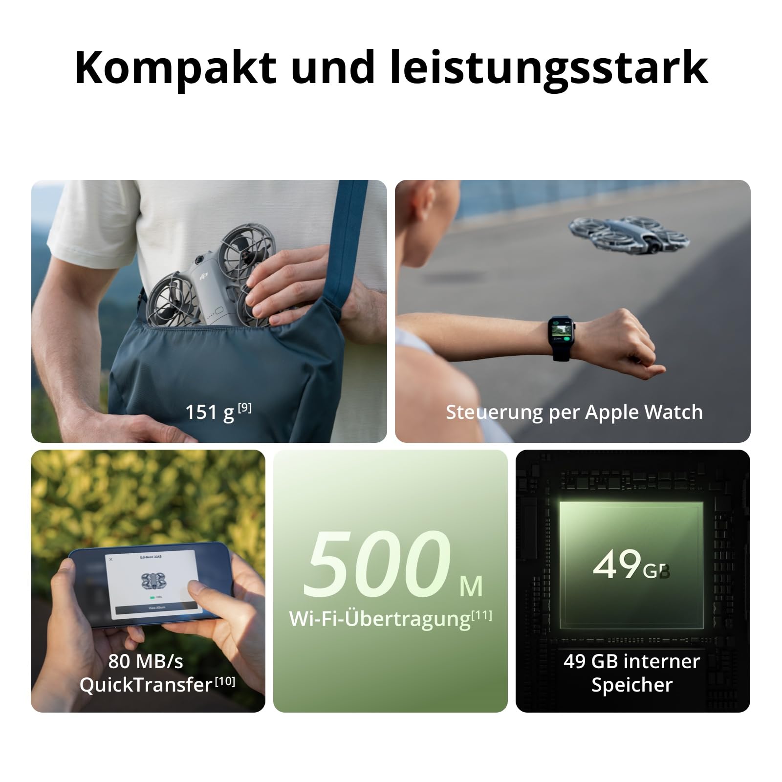 DJI Neo 2 (nur Drohne), Leicht und Faltbar, Start und Landung auf der Handfläche, Gestensteuerung, ActiveTrack, Omnidirektionale Hinderniserkennung, 4K-Drohne für Einsteiger 6