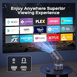 [Built-in Battery] Mini Projector with Wifi and