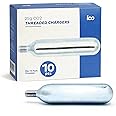 ICO CO2, 10pcs, 25g CO2 Cartridges Threaded, CO2 Cartridges for Use with CO2 Inflator for Bike Tires, C02 Cartridges for MTB & Road Bikes, Food Grade CO2 Cartridges