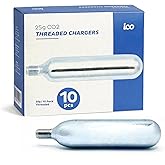 ICO CO2, 25g Threaded CO2 Cartridges, CO2 Cartridges for Use with CO2 Bike Tire Inflator, C02 Cartridges for MTB & Road Bikes, Food Grade CO2 Cartridges