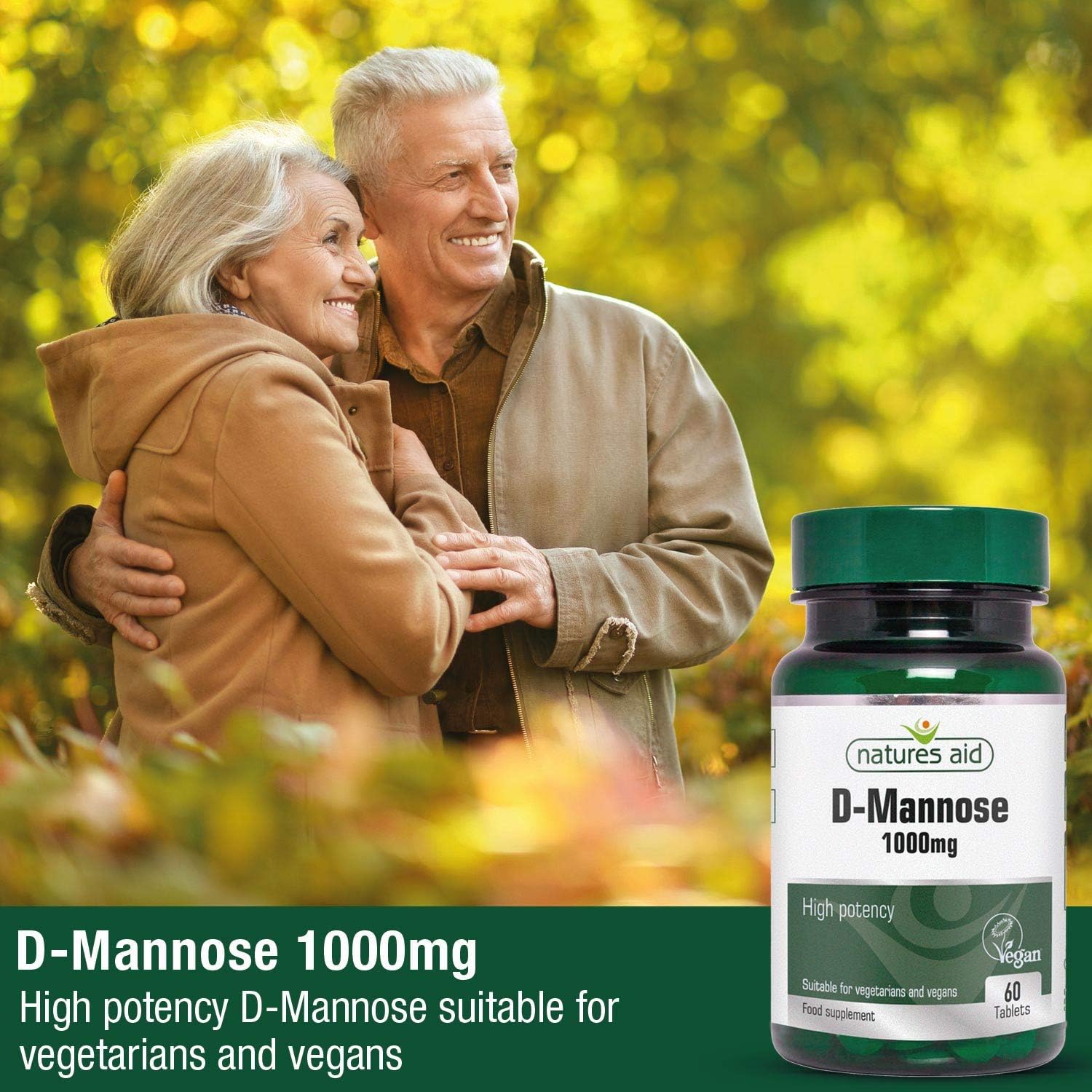 Natures Aid D-Mannose 1000mg, High Strength, Supports Urinary Tract Health, Vegan, Non-GMO, Gluten Free, Antioxidant Support - Image 4