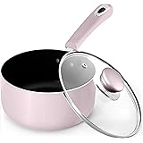 Utopia Kitchen 2 Quart Detachable handle Nonstick Saucepan with Glass Lid - Multipurpose Use for Home Kitchen or Restaurant (