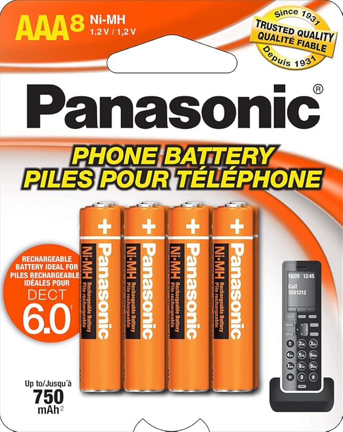 Panasonic Pilas Recargables AAA NiMH para teléfonos inalámbricos DECT