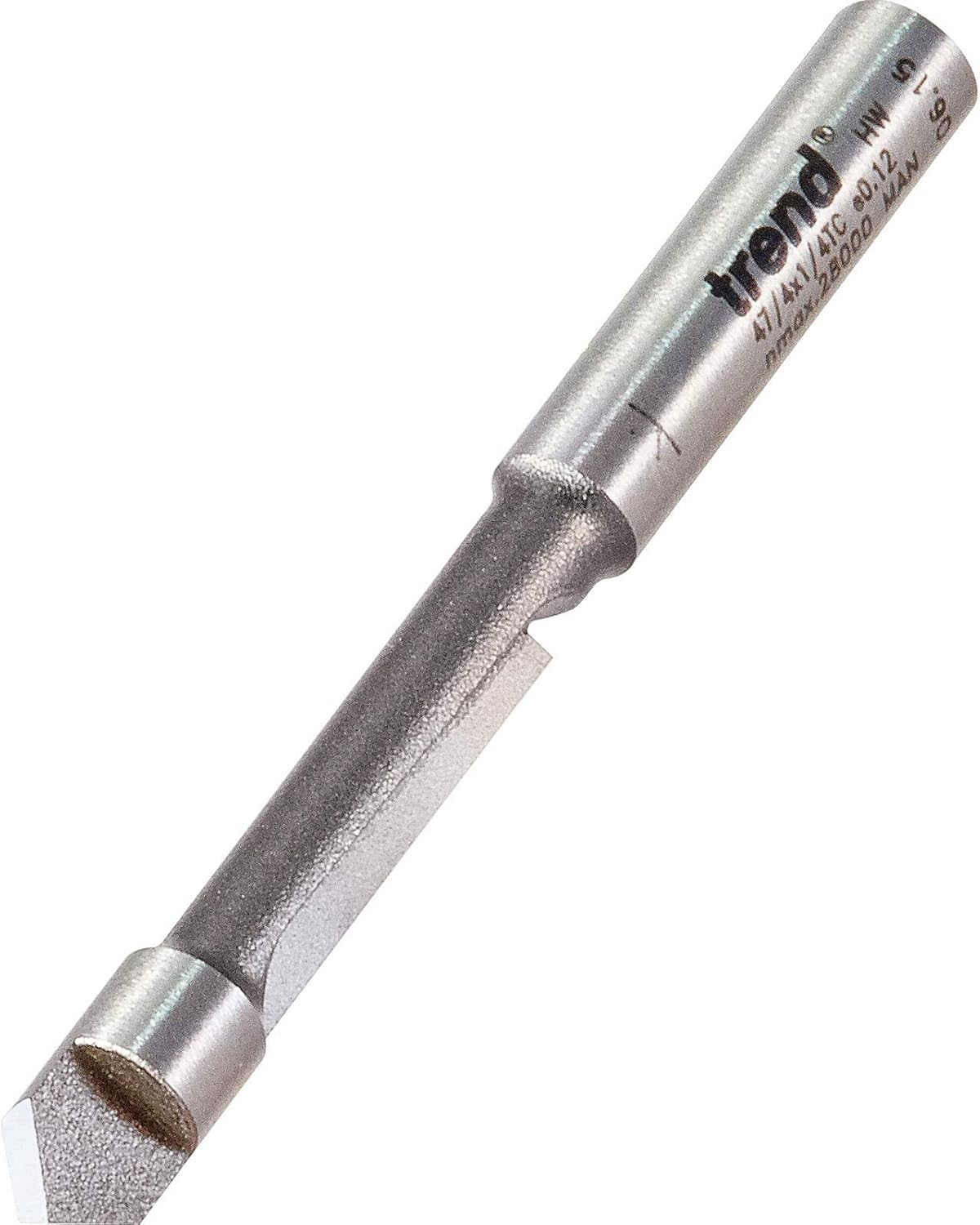 Trend Professional Pierce & Trim Cutter, 1/4 Inch Shank, 6.3mm Cut Diameter, 18mm Cut Length, Tungsten Carbide Tipped, 47/4X1/4TC