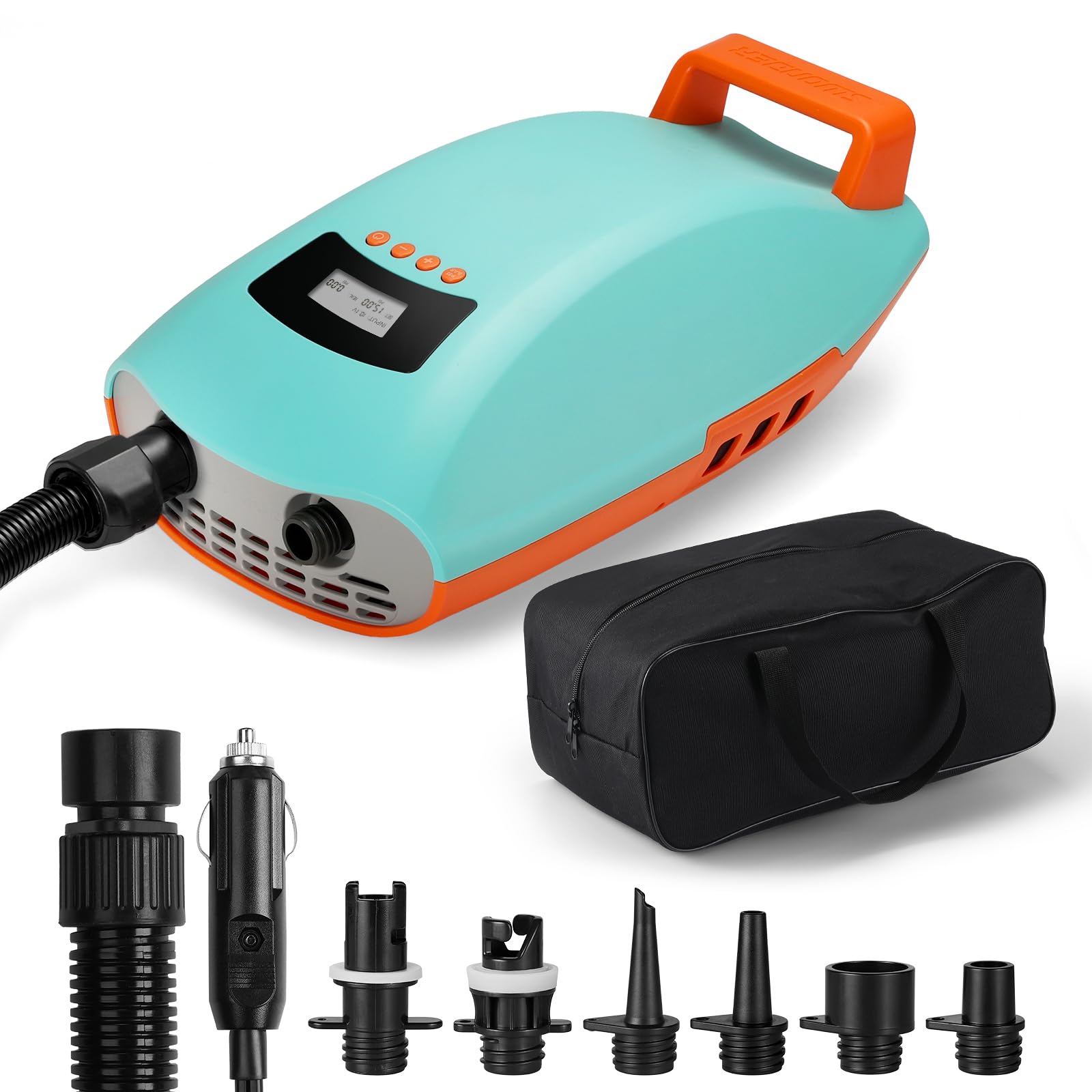 Photo 1 of Swonder Seawolf Paddle Board Pump, 30% Faster 20 PSI SUP Electric Air Pump w/Dual Cylinder, Dual Stage & Active Cooling System, Supports 4 SUPs in a Row